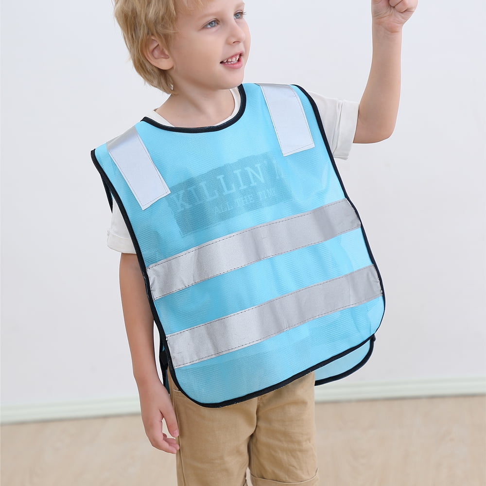 Toptie 10 Pack Child Safety Vest For Outdoors Sports, Traffic Vest Construction Worker Vest, Preschool Uniforms-NeonGreen1