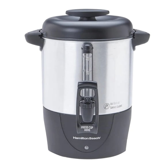 Cafetera Eléctrica Hamilton Beach Percoladora de 40 Tazas con Dispensador Acero Inoxidable Reacondicionado