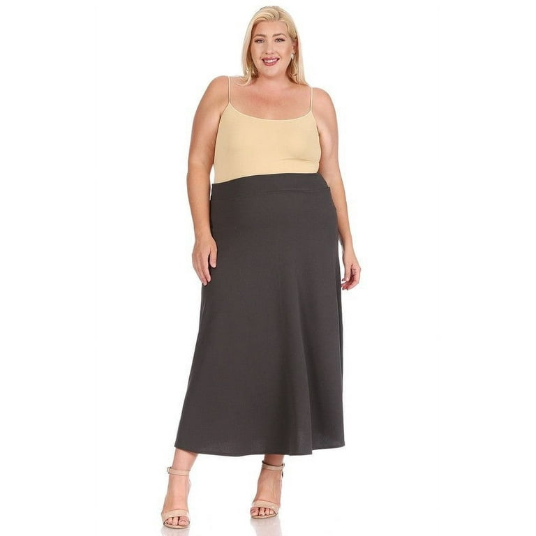 Plus size 2025 khaki skirt black