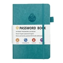 siubich Address Book, Planner, Model, Purple, 5.3 x 7.7inch, with Alphabetical Tabs, Password Keeper, Colored Pages, Pocket, Elastic Band, Pen Holder, Bookmark (Turquoise)
