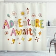thumbnail image 1 of Ambesonne Adventure Shower Curtain, Cartoon Doodle Words, 69"Wx84"L, Multicolor, 1 of 3
