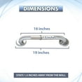 thumbnail image 3 of 1.5" Dia Bathroom Safety Grab Bar - ADA Handrail Shower Toilet Home/304 Stainless Steel/Knurled/ 16", 3 of 8