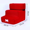 thumbnail image 4 of HEVIRGO Small Dog Cats Pet Foldable 3 Steps Stair, Removable Non-slip Ramp Climbing Detachable Bed Ladder, Pet Storage Stepper for High Beds Sofa, 4 of 10