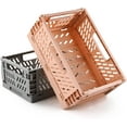 thumbnail image 1 of Paquete de 2 Cajas Plegables de Plástico - Cajas de Almacenamiento Fuertes para Cocina, Dormitorio, Oficina Rosa + Gris, 22 x 15 x 9 cm, 1 of 4