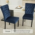 thumbnail image 4 of Foredo Velvet Dining Chairs, Modern Upholstered Dining Room Chair, Side Chairs with Button Tufting and Nailhead Trim for Kitchen Dining Room, Set of 2, Blue, 4 of 9