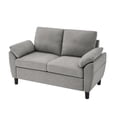 thumbnail image 2 of Pingliang Home 56.9" Loveseat with Storage Pockets, 2 Seat Couch Sofa with Removable Cushion and Armrest Pillows, Modern Linen Double-seater Sofa Couch for Living Room Bedroom Apartment Office Studio, 2 of 6