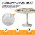 thumbnail image 6 of Bee Sunflower Elastic Fitted Round Table Cover Vintage Floral Waterproof Outdoor Tablecloth for Holiday Party, Picnic, Patio & Dining Fits Tables Up to 45"-54", 6 of 8