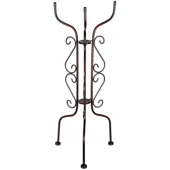 ANHXN Tall Black Metal Scroll Bird Bath Stand - Stand Only