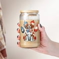 thumbnail image 4 of Patriotic Brittany Spaniel 4th of July Independence Paws 16oz Glass Cup Mug Brittany Dog Lover Gifts Idea Glass Can with Bamboo Lid and Straw - 02010, 4 of 5
