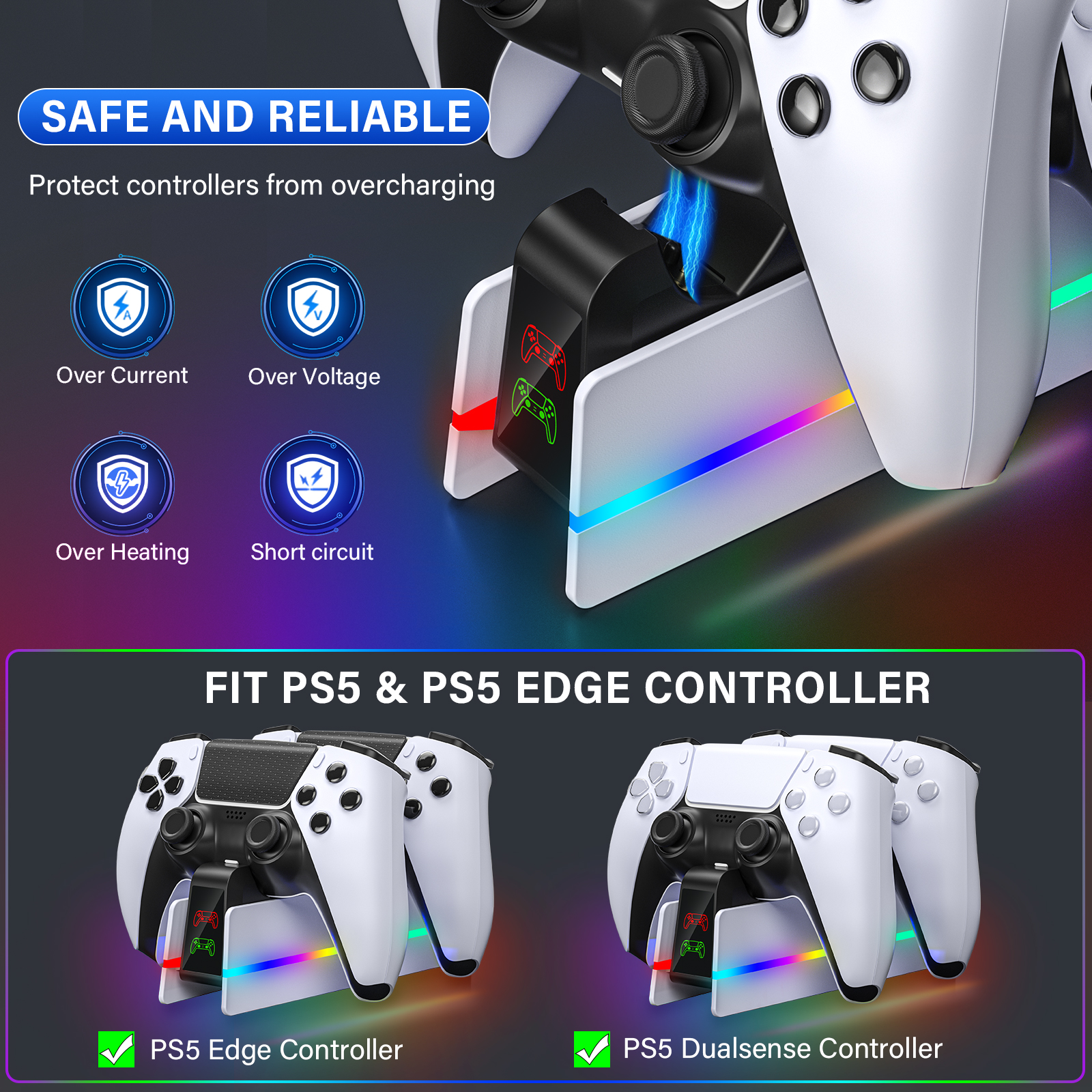 ZRZLMVP PS5 Dualsense Controller Charging Station (White) photo 6