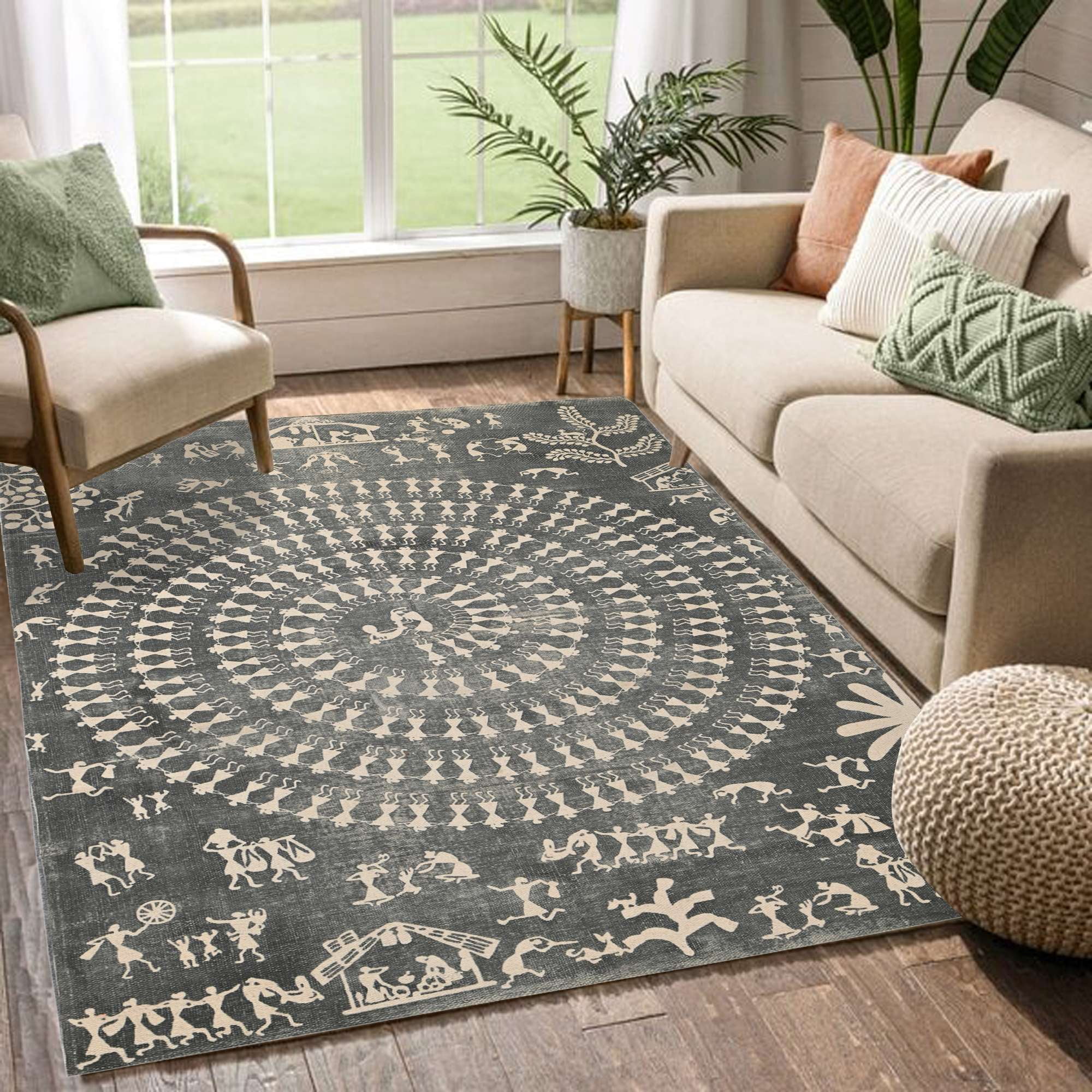 SAMURAI HOME Handloom Rugs 6x4 Feet | Non-Slip Floor Carpet | Indian ...