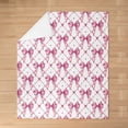thumbnail image 3 of Bow Plush Throw Blanket, 40"x50" Girls Bow Blanket for Boys Teens Decor Cute Bowknot Flannel Fleece Blanket Kawaii Pink Bedroom, 3 of 6