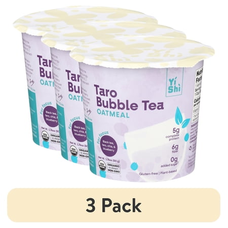 (3 pack) YISHI Taro Bubble Tea Instant Hot Oatmeal 1.76 oz