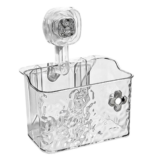 Cesta de ducha organizadora de baño con ventosa, impermeable, para cocina, lisa Blanco