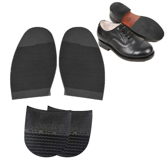 4 PCS Rubber Sole Protection Pads – Front and Heel Set for Shoe Repair, Durable Rubber Half Soles and Heels for Boot Heel Replacement & Sole Protection