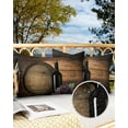 thumbnail image 2 of Pack of 2 Outdoor Pillow Covers, Wine Bottle and Fruit Grape with Wooden Barrel Waterproof Square Throw Pillowcase Cushion Decorative Pillow Covers for Couch Patio Tent, 20x12 in, 2 of 6