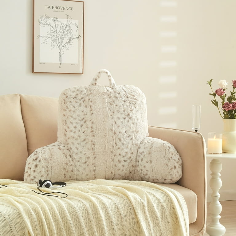 Mainstays Faux Fur Backrest Pillow for Adults, 23