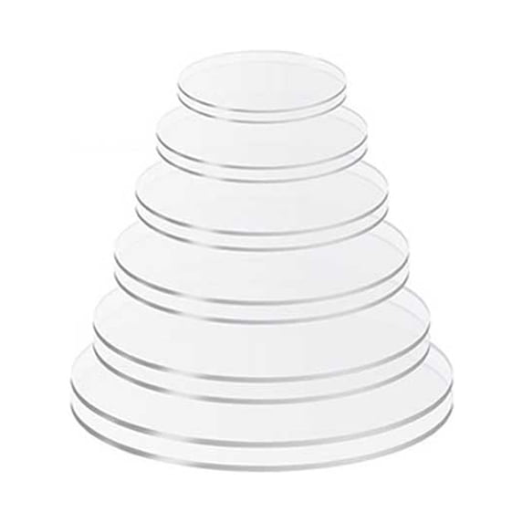2 Pieces Acrylic Cake Disk Portable Washable Transparent Replacement Round Bakery Cupcake Cakes Tray Stand Accessories 24cm