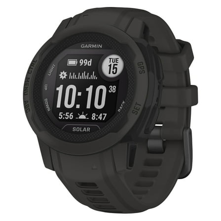 Garmin Instinct 2S Solar, Smaller-Sized GPS Outdoor Watch, Solar Charging Capabilities, Multi-GNSS Support, Trackback Routing, Graphite