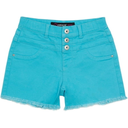 Jordache Girls' Hi Waisted Frayed Hem Denim Shorts - Walmart.com
