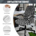 thumbnail image 6 of Renewold Leopard Print Gray Office Chair Cover Stretch Desk Chair Cover with Elastic Bottom Removable Office Computer Chair Protector for Home Decoration, S, 6 of 7