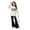 White, variant on Girls Casual Outfit Long Sleeve Graphic Hoodie With Flared Pants Comfortable Daily Wear Two Piece Coordinated Loungewear White 9-10 Y