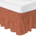 thumbnail image 2 of Burnt Orange Bed Skirt Queen Size 16 Inch Drop, Abstract Modern Farmhouse Solid Color Adjustable Elastic Dust Ruffles Bedskirt for Queen Bed Wrap Around Pleated Mattress Frame Cover, 2 of 9