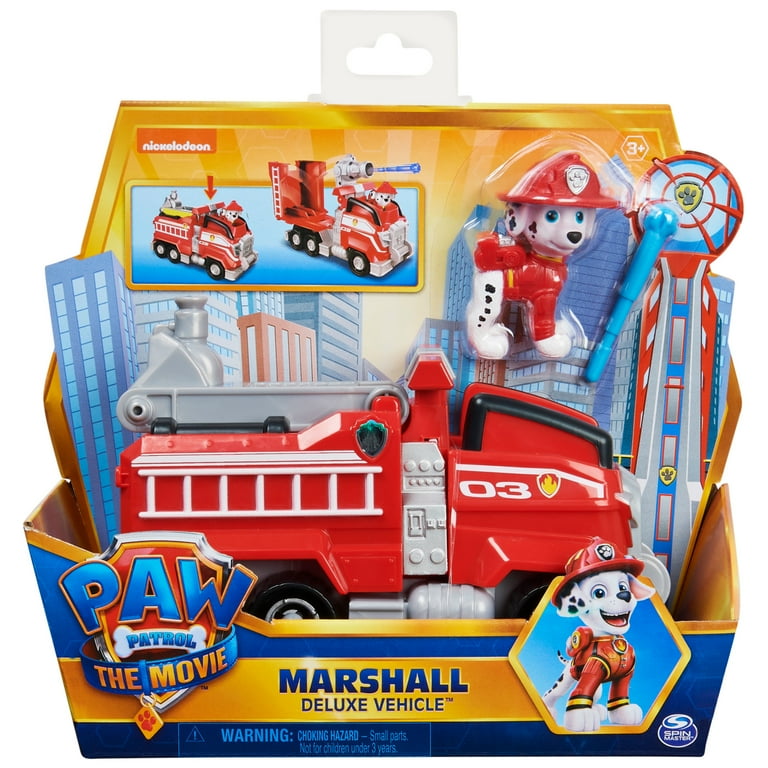 PAW Patrol Marshall s Deluxe Transforming Fire Truck Collectible Rescue Figure Toy Walmart