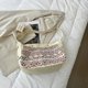 thumbnail image 2 of Bolso de lona para mujer, estilo retro, tipo bandolera, de lona, con letras, para viajes, oficina y escuela., 2 of 5