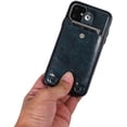thumbnail image 4 of PU Leather Wallet Case for iPhone 11 Necklace Lanyard Case Cover with Card Holder Adjustable Detachable Anti-Lost Neck Strap for Apple iPhone 11 6.1",Blue, 4 of 17