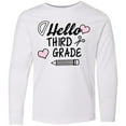 thumbnail image 3 of Inktastic Hello 3rd Grade with Hearts and School Supplies Long Sleeve Youth T-Shirt, 3 of 5