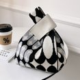 thumbnail image 4 of Bolsa con asa superior Patrón de lunares a cuadros Monedero tejido para mujer para el trabajo (Negro) Sywqhk Para Estrenar, 4 of 9