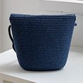 thumbnail image 3 of Bolsos Cruzados Bolsos cruzados de verano Elegante bolso de paja tejido para la playa Hecho a mano para el trabajo (Azul) Likrtyny Para Estrenar, 3 of 9