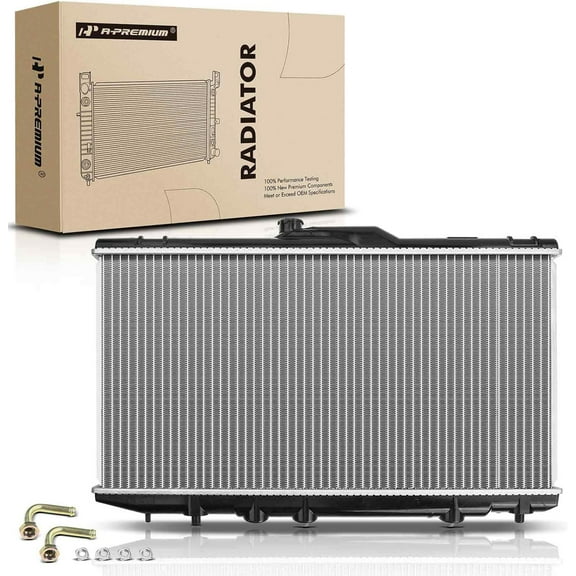 A-Premium Engine Coolant Radiator Assembly with Transmission Oil Cooler Compatible with Geo Prizm & Toyota Corolla 1993-1997, L4 1.8L 1.6L, Automatic Transmission, Replace# 1641002140, 1641002150