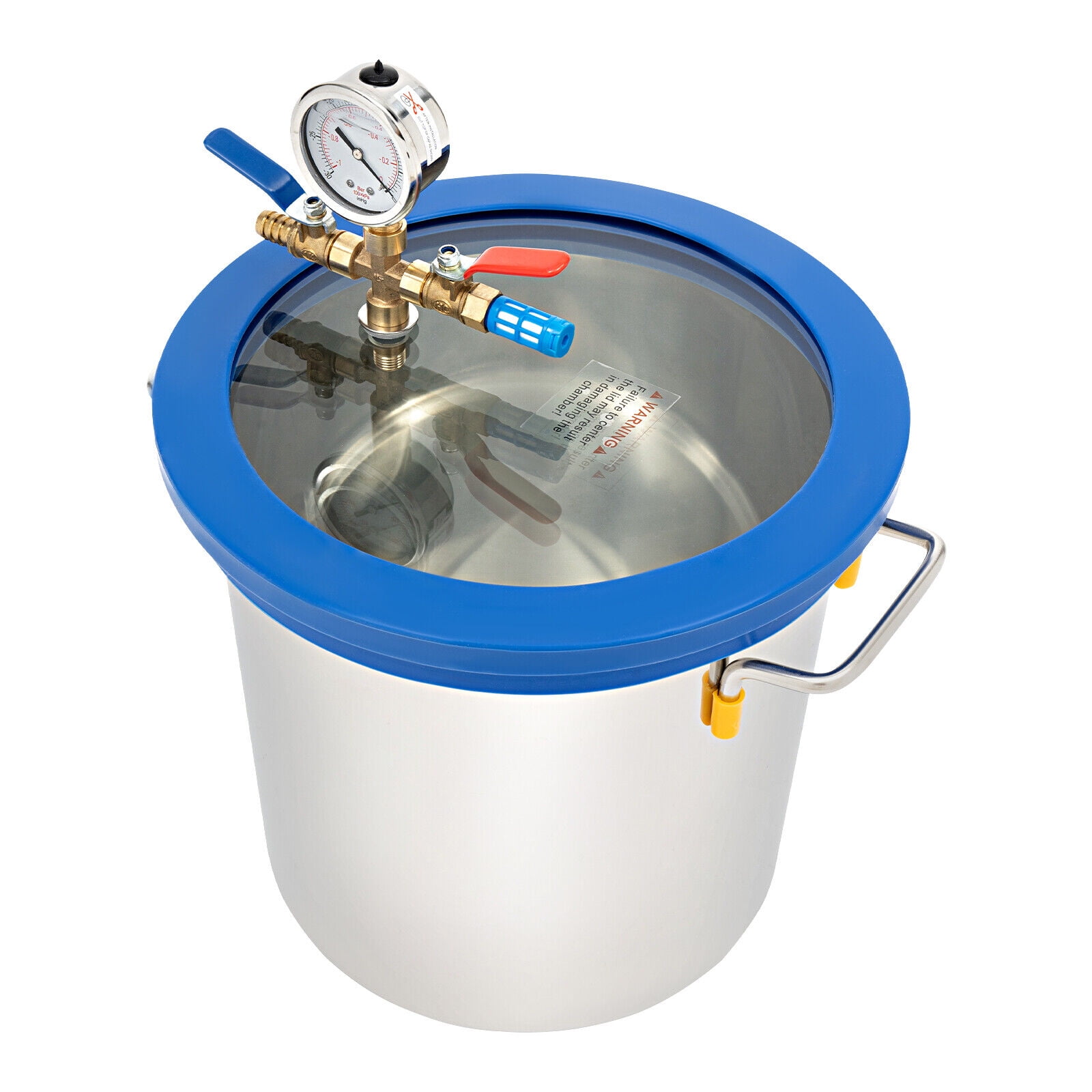 3 Gallon Vacuum Degassing Chamber with Lid, Vacuum Chamber Kit for Stabilizing Wood Epoxies Blue