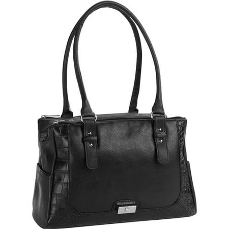 George Pebble Black On Black Vinyl Satchel With