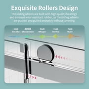BARONAGE Frameless Single Sliding Soft-Close Shower Door(Countbuffer) 56-60 in. x 76 in , 3/8 (10mm) Clear Tempered Glass, Reversible Installation Easy Glide Rollers Sliding Shower Door Chrome