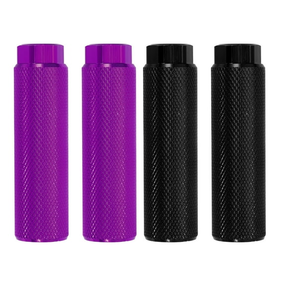 Uxcell Bike Pegs Fit Axles, Aluminum Alloy Anti-Skid Foot Bicycle Peg Back Seat Stands for BMX Purple/Black