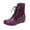 Purple, variant on Womens Comfortable Flat Ankle Boots with Hidden Wedge Sole Lace up Round Toe Winter Fashion Casual Shoes for Walking Brown