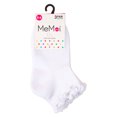 thumbnail image 5 of Memoi 3 Pair Girls Ruffle-Cuff Ribbed Cotton-Rich Mid-Cut Quarter Socks, 10-12, Black, 5 of 6