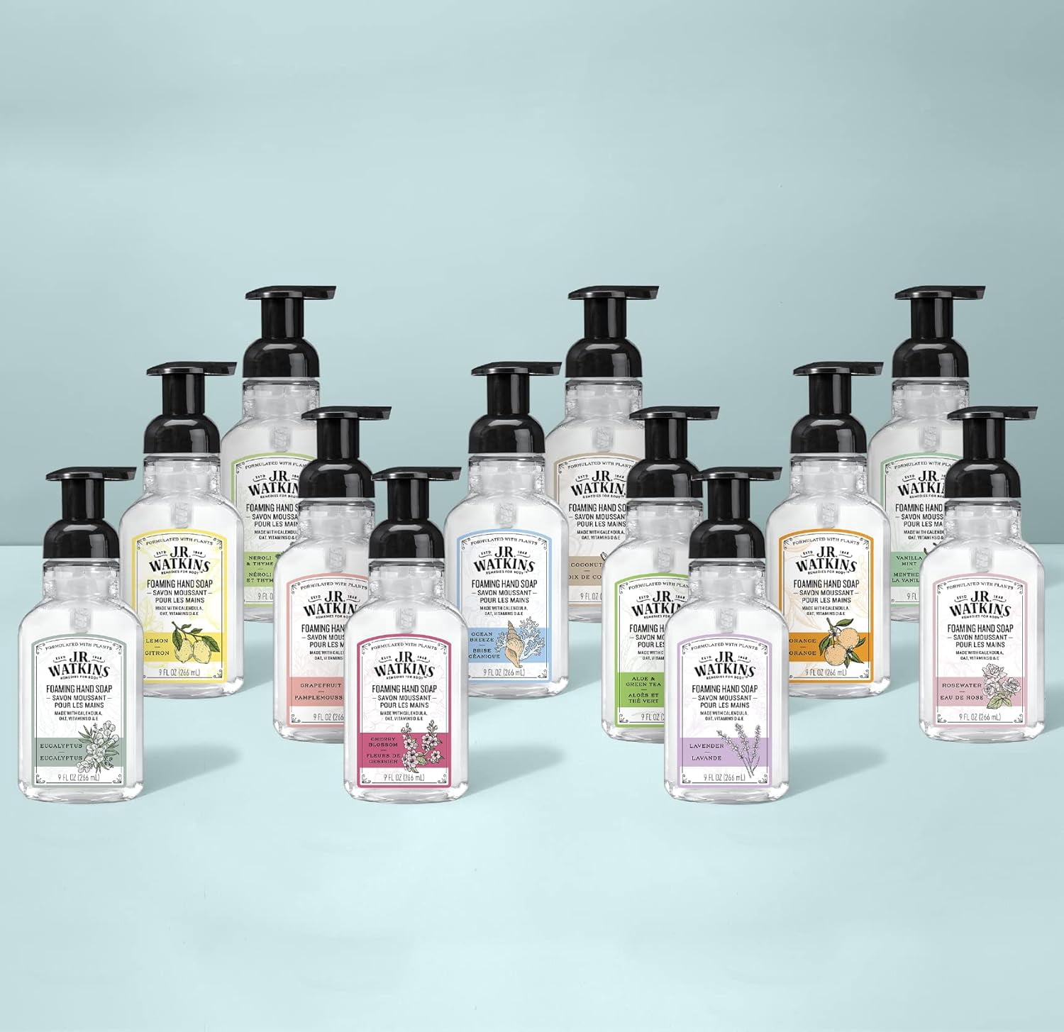 (3 pack) J.R. Watkins Foaming Hand Soap, Ocean Breeze, Fresh Scent, 9 fl oz