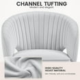 thumbnail image 6 of CRXX Velvet Swivel Vanity Chair with Back Upholstered Home Office Desk Armchair with Wheels Small Desk Chair for Bedroom Light Gray, 6 of 10