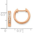 thumbnail image 4 of 14K Rose Gold Diamond Hinged Hoop Earrings (12 X 13) Made In India em5351-020-ra, 4 of 5