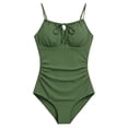 thumbnail image 7 of ibiyuan Girls One Piece Swimsuits Adjustable Strap Cute Camisole Ruffle Baby Girl Bathing Suit Stretch Trim Wrap Tie Back Girls Swimsuit Size 7 Cute Pattern Print Swimwear, 7 of 7