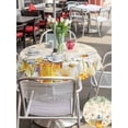 thumbnail image 5 of Outdoor Tablecloths with Umbrella Hole & Zipper, Daisy Spring Floral Round Tablecloth 54 Inch, Farmhouse Botanical Green Leaves Vintage Art Waterproof Table Cloth, Patio/Pool/Picnic Table Covers, 5 of 8
