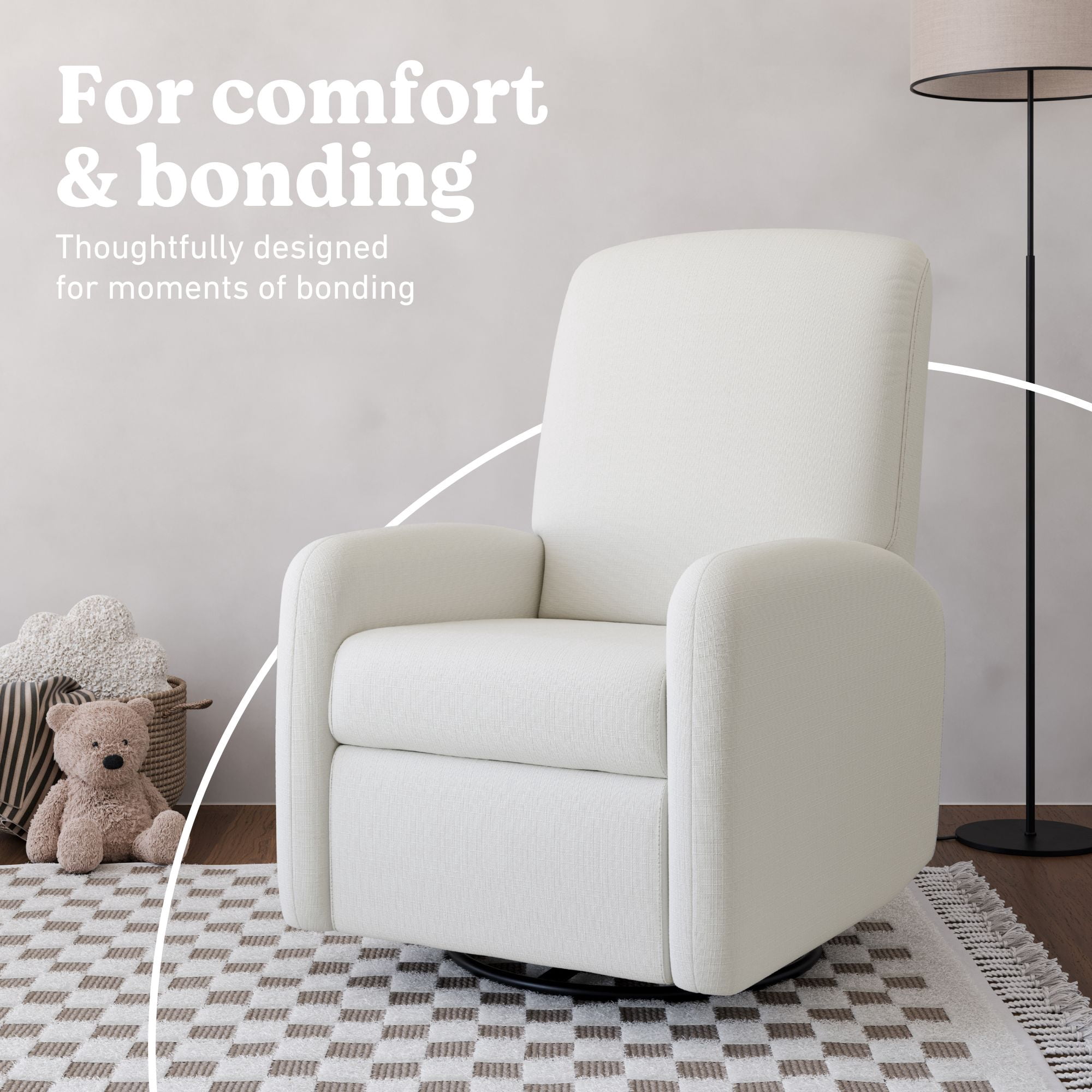 Graco Bellwood Power Recliner Swivel Glider, Ivory Basketweave
