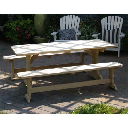5  Treated Pine Trestle Picnic Table with 2 Benches