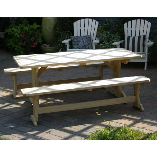 5' Treated Pine Trestle Picnic Table