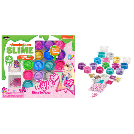 Nickelodeon JoJo Siwa Slime to Party - Set with 16 Cans of Slime and 10 Mix-Ins