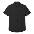 thumbnail image 4 of Nestiefly Mens Wrinkle Free Quick Dry Shirts 2026 Summer Button Short Sleeve Casual Button Down Work Hiking Dress Shirts Black S, 4 of 4